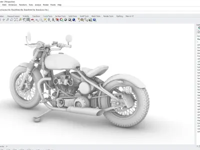 Bobber-style motorcycle 3D model