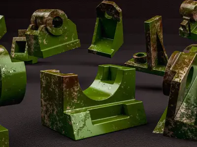 Building Blocks Kit Machined Parts Hard Surface V3 Low-poly 3D model