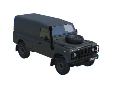 Military Land Rover Defender 110 Low-poly 3D model