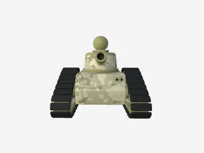 War Tank Cartoon A06 Desert Camouflage - Military Vehicle Low-poly 3D model