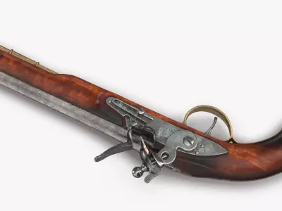Revolutionary War Gun Blunderbuss 3D model