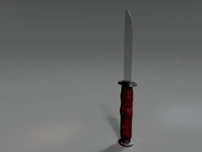 Combat Leather Wrapped Knife Low-poly 3D model