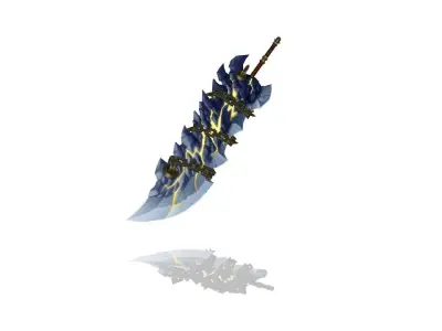 Chained Stone Greatsword Low-poly 3D model