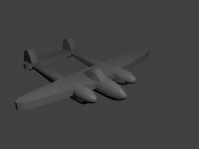US P-38 Lightning Fighter Aircraft Free 3D print model