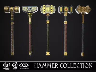 Fantasy Great Hammers Collection 3D Model Pack