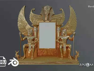 Ancient Egyptian Throne Frame 3D model