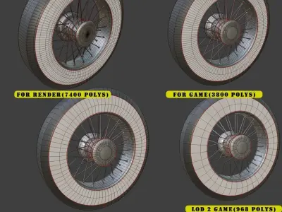 Classic Tire 4K PBR Low-poly and High Poly Game Ready VR AR Low-poly 3D model