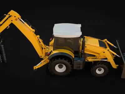 Backhoe Earth Auger 3D model