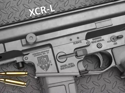 RobArms XCR-L Rifle - Game Asset Low-poly 3D model