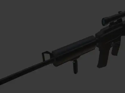 M16A4-Rifle gun with scope Free low-poly 3D model