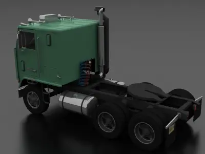 W-Series WT-9000 Semi Truck 1972 Low-poly 3D model