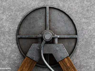 Medieval Grindstone - Vintage Grinding Wheel Low-poly 3D model