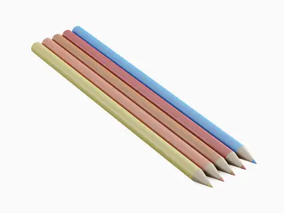 Color Pencils 10 pcs Low-poly 3D model