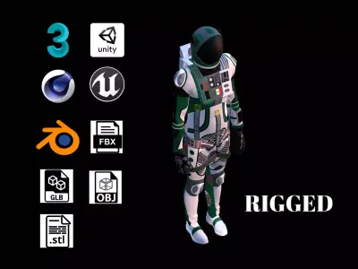Astronaut Spacesuit Mexican 3D model