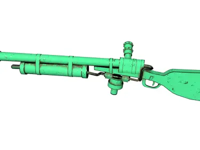 Post Apocalyptic Custom Shotgun Weapon Game Ready PBR 3D Model Low-poly 3D model