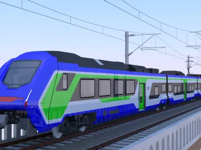 Viaduct with Hitachi HTR 412 3D model