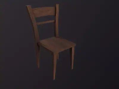 Wooden Chair 3D Model Low-poly 3D model