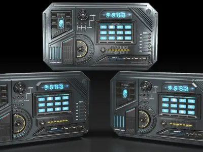 control panel 3D model 2
