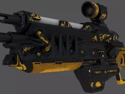 Sci-fi Gun  Free low-poly 3D model