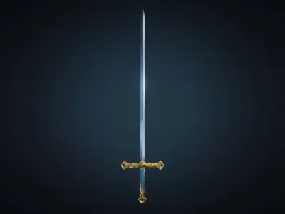 Double Edged Sword -Game Ready- Low-poly 3D model