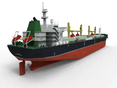 Bulk  carrier lowpoly Low-poly 3D model