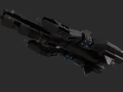 Heavy Frigate Spaceship Low-poly 3D model