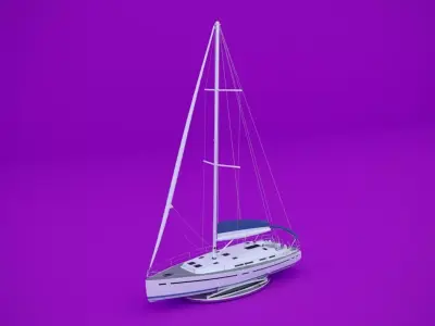 yacht for decoration Low-poly 3D model
