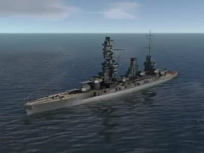 JAPANESE BATTLESHIP FUSO 3D MODEL 3D model