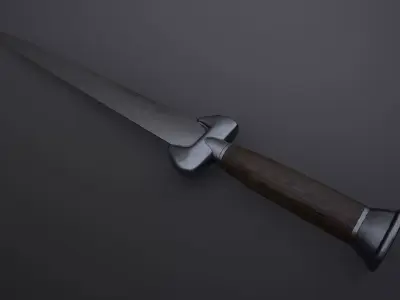 Ballock knife Low-poly 3D model