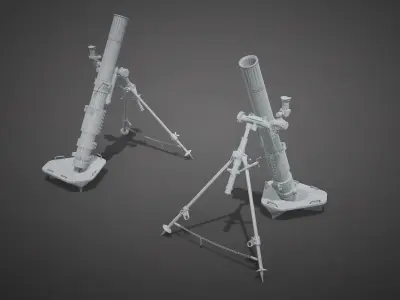 Defense Line Vol2 - Mortar Madness Low-poly 3D model