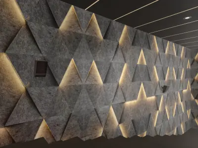 Modern Cinema Hall 01 Low-poly 3D model
