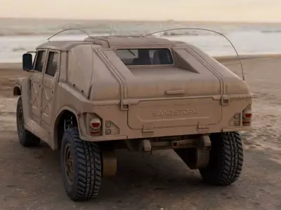 Military Vehicle Humvee HMMWV Concept Coyote Color 3D model