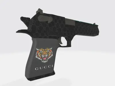 Pistol Desert Eagle 357 Magnum 3D model Low-poly 3D model