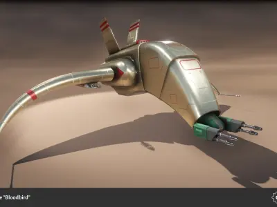 Spaceship Drone Bloodbird Low-poly 3D model