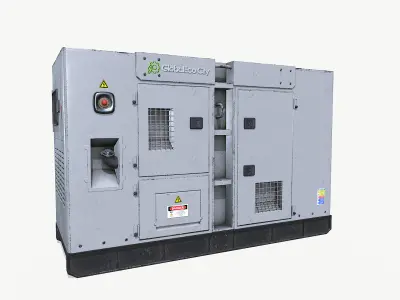  Diesel generator white Low-poly 3D model
