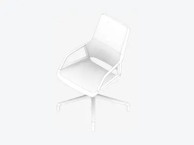 Chair - Conference - Worksmart - Small Glides Low-poly 3D model