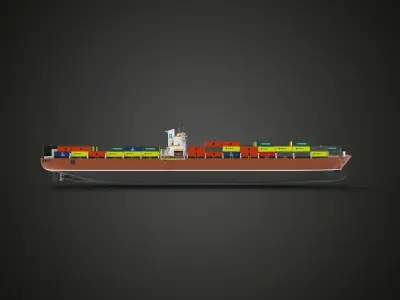 Super Container Ship brown 3D model