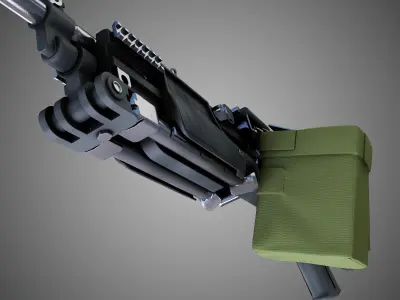 MG4 Machine Gun Hi-Res 3D model