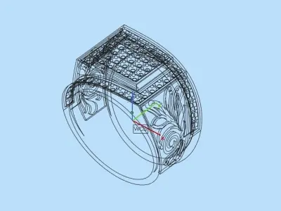 0116 - Antique Gents Diamond Ring 3D print model