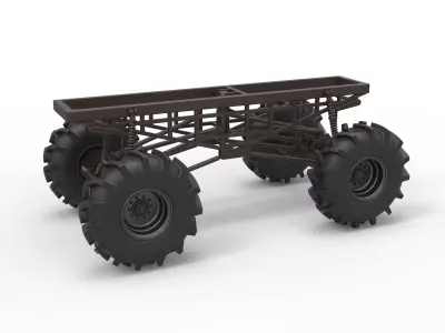 Chassis of Redneck Rave Mud truck Scale 1 to 25 3D print model