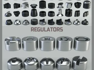 Hard Surface Kitbash  Regulators Screws Overlays 3D model