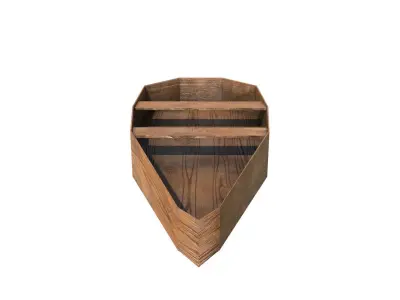 Low Poly Wooden Boat 3D Model Low-poly 3D model