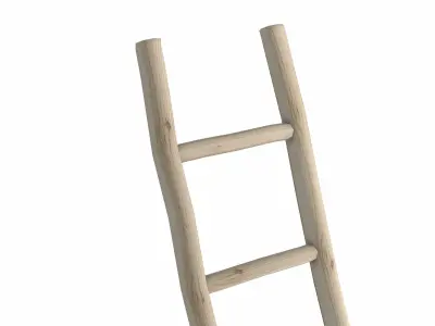Low Poly Wood Ladder Low-poly 3D model
