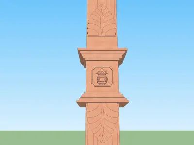 indian jodhpuri stone piller column 3D model purchase