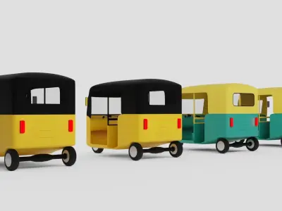 Tuk Tuk or Indian Style Auto Rickshaw Uber Themed 3d Model 3D model