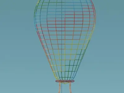 Low Poly Hot Air Balloon Low-poly 3D model buy