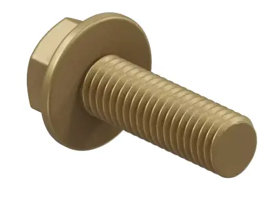 Antique Brass Flanged Bolt 3D model