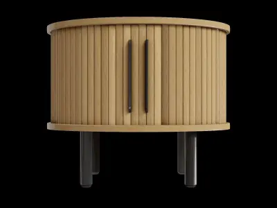 Slatted Oak Bedside Table 3D model
