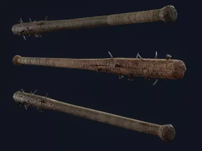 Nail Bat Low-poly 3D model