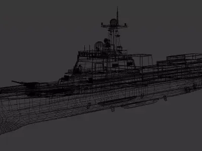 Warship military ship 3D model purchase